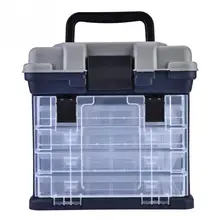Портативный 27*26,5*17,5 см PP+ ABS рыболовные снасти Box 4 слоя Большой рыбалки приманку для хранения инструментов box нахлыстом Pesca снасти Box