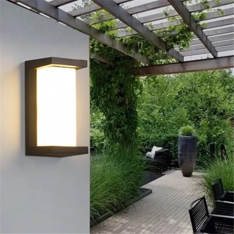 LED Wall Lamp Sconce Waterproof Porch Light Modern LED Wall Light Radar Motion Sensor Garden House Wall Outdoor Lamp 18W