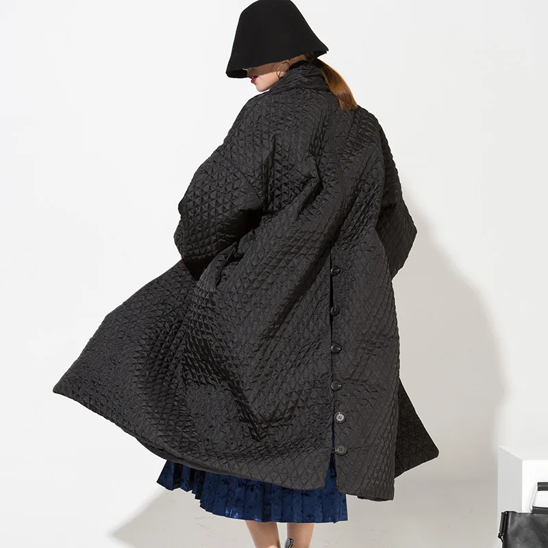 Manches Hot New Long Black Wth1201 Chaud Femmes À Qualité Haute Très Longues Européenne Noir Manteau Tempérament 2019 eam Lâche 5Ezqw5Z