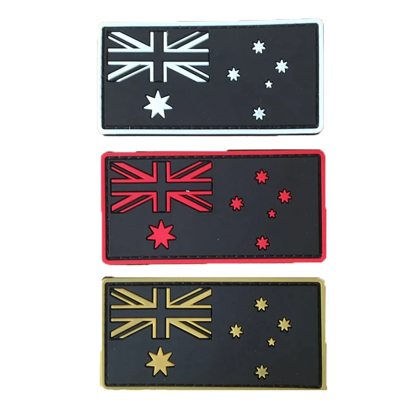Rubber 3D PVC Australia Flag Patches Army Hook & Loop Tactical Military