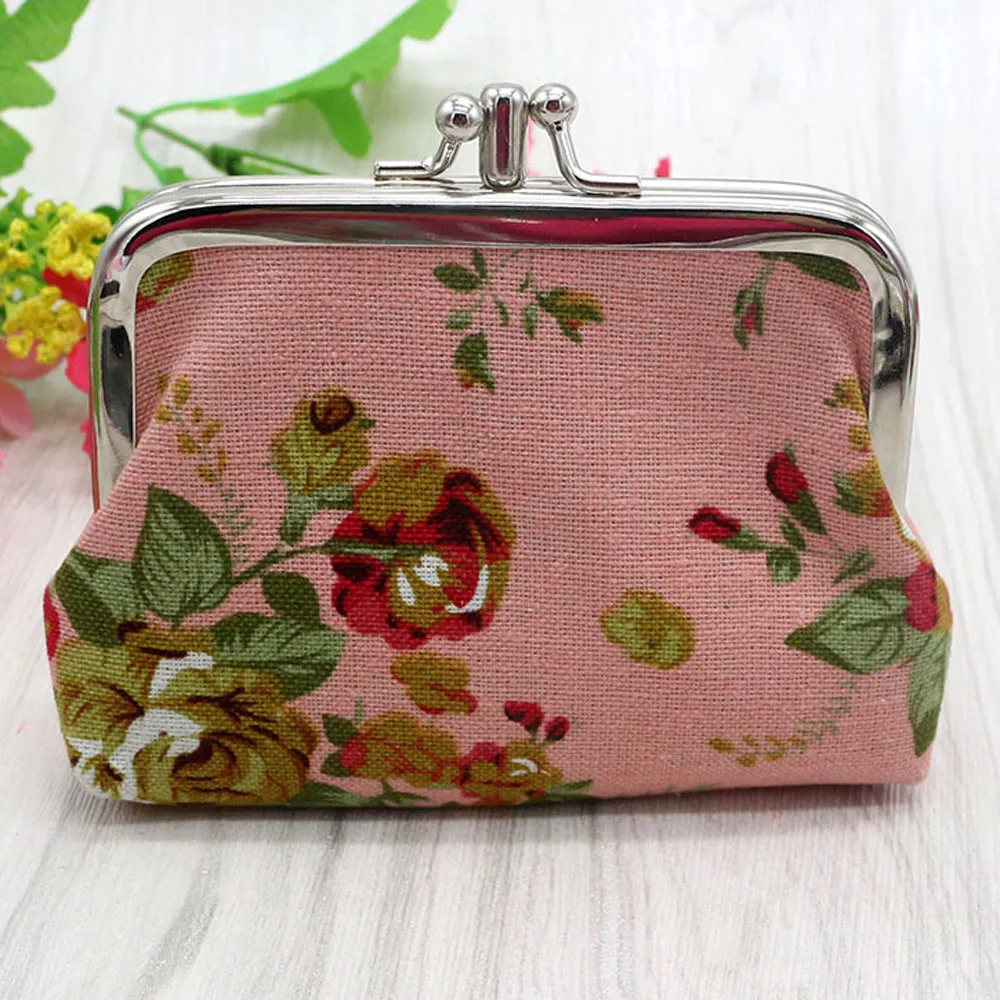 

2017 New Fashion Women Clutch Womens Retro Vintage Flower Small Wallet Card Holder Coin Purse Bag bolsa feminina wholesale