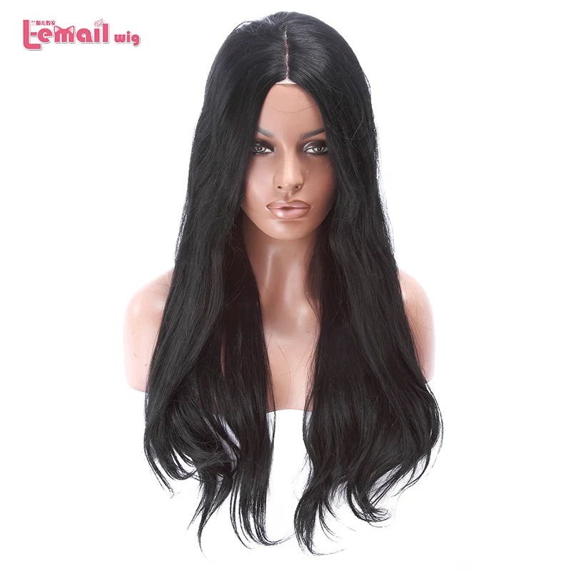 

L-email wig Long Black Lace Front Wigs 70cm Synthetic Lace Front Wig Loose Wave Women Hair Heat Resistant Synthetic Hair Perucas