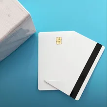 200 шт. SLE4442 свяжитесь с небольшой чип с 2 дорожки Привет Co магнитной полосой для печати белые пластиковые карты в США склад