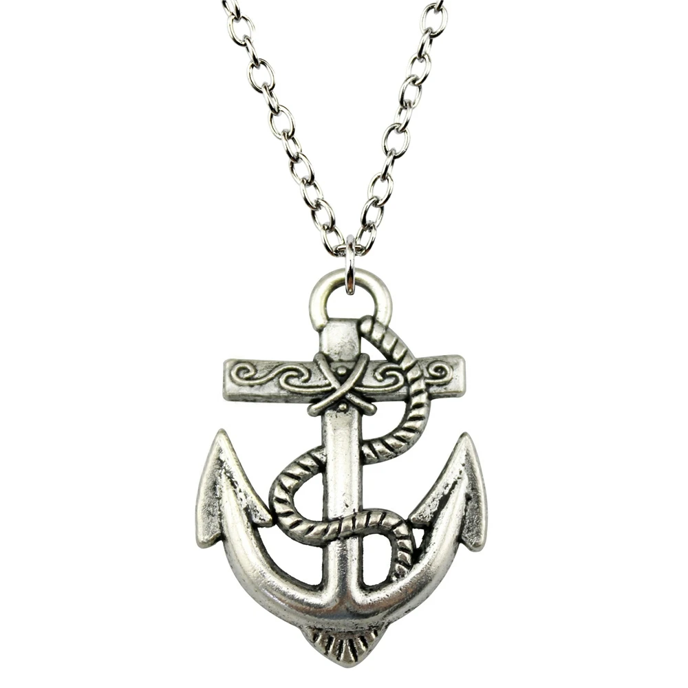 Fashion 40 38mm 1 57 1 5 Inches Anchor Pendant Short Long Chain