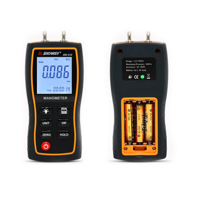 Digital SW512 Digital Manometer Air Pressure Gauge Handheld Digital Differential Natural Gas Pressure Meter Measurement Dropship Precise Digital SW512 Digital Manometer Air Pressure Gauge Handheld Digital Differential Natural Gas Pressure Meter Measurement Dropship Precise