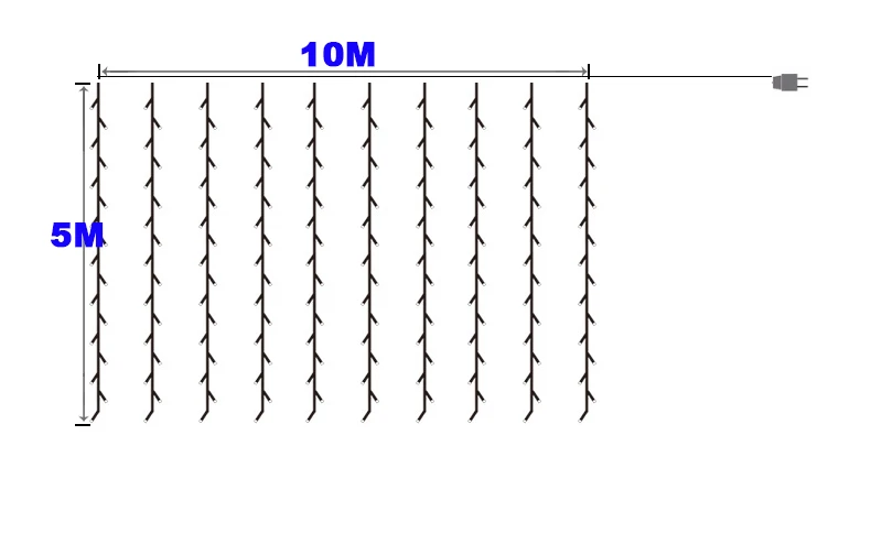 10x5 м, 1600 лампочек, сказочный СВЕТОДИОДНЫЙ занавес, Свадебные огни, украшения, рождественские огни, гирлянды, вечерние, для дома, на год, для праздника, Декор, освещение