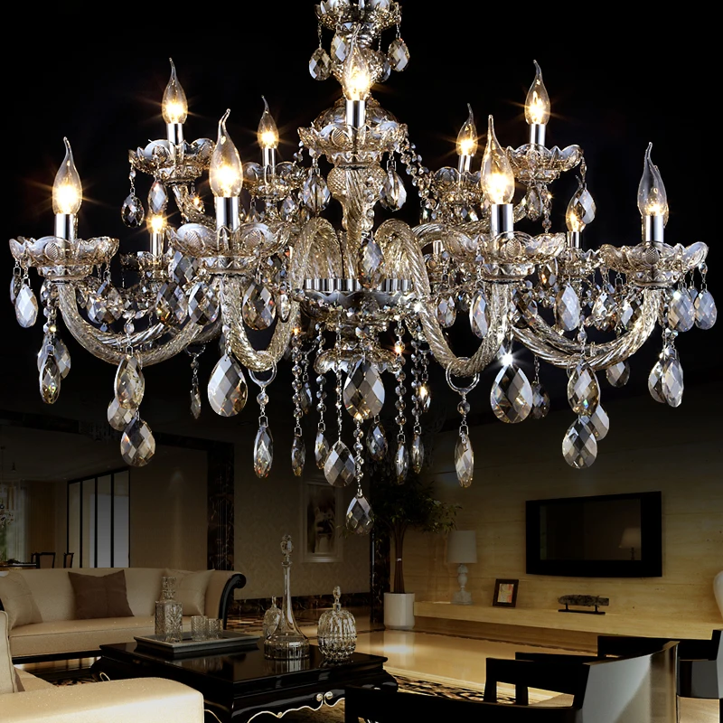 modern crystal chandelier lampshades lustres de cristal sala large