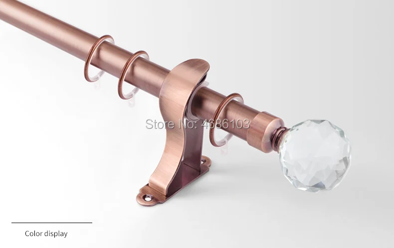  Crystal ball curtain rod Red Bronze color Stainless steel Diameter 28mm and accessories for Bedroom - 33017116113