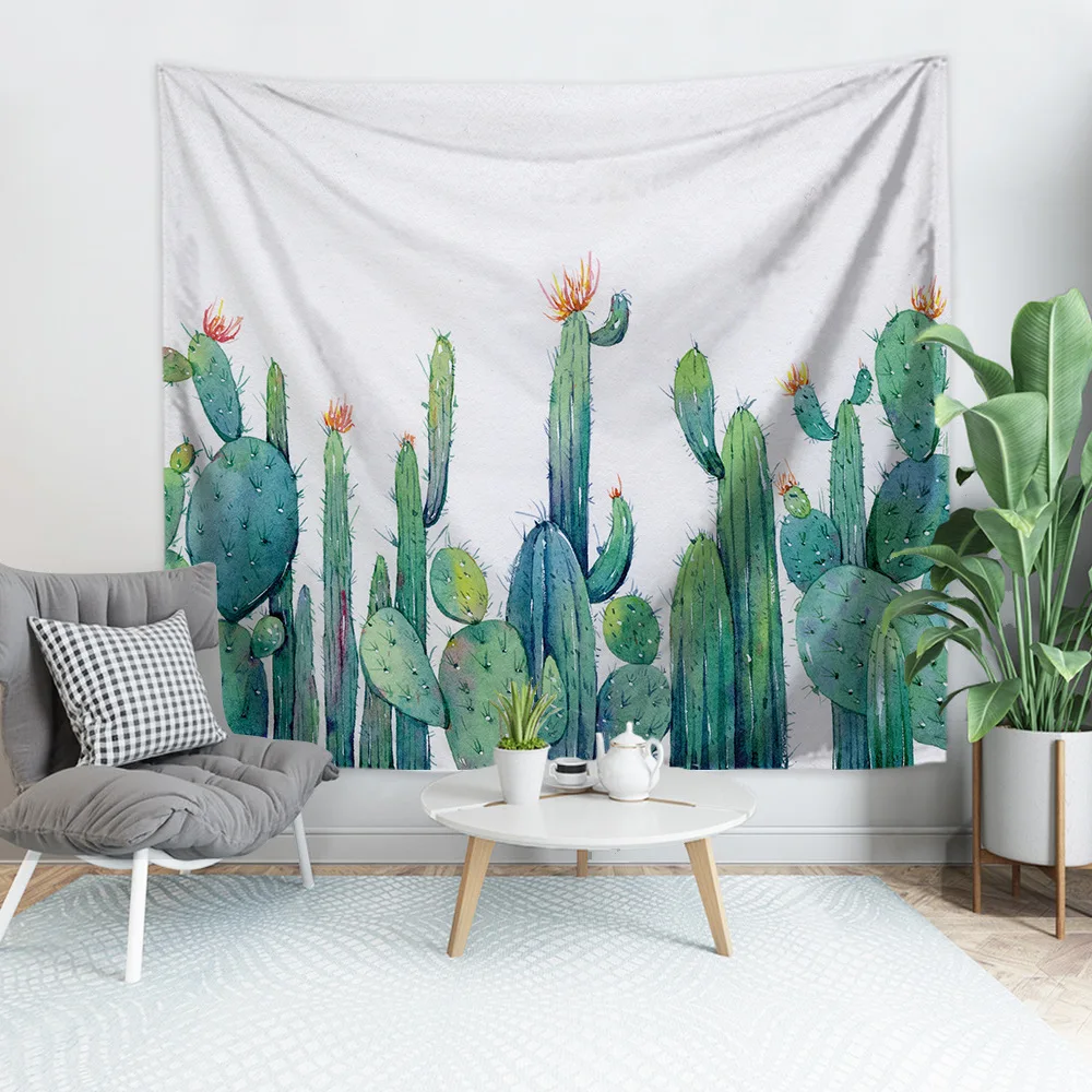 

Cilected Cactus Tapestry Wall Hanging Tropical Plant Tapestry Polyester Thin Blanket Curtain Blanket Beach Towel