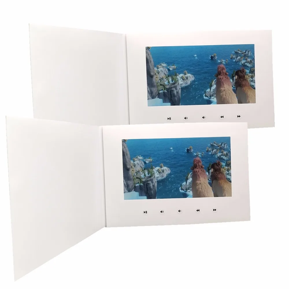 

customization Smart 10" LCD USB Smart Flip 1080P Color Screen HD 1080P Video Photo Xmas Greeting Card Media Player