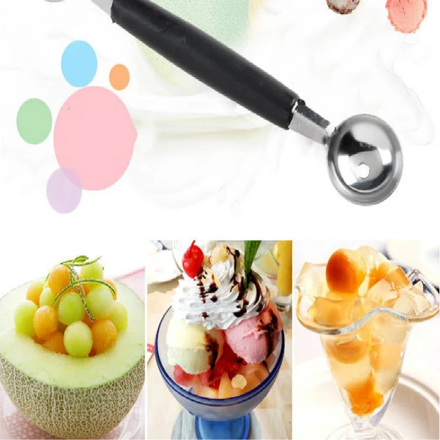 5pcs Double Ended Headed Fruit Ice Cream Ball Spoon,stainless