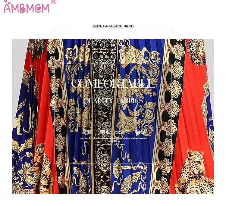 AMBMCM, летняя мода, Подиумные женские комплекты, повседневные, для отпуска, 2 предмета, наборы, с принтом, топ+ платье, набор, высокое качество, женская одежда