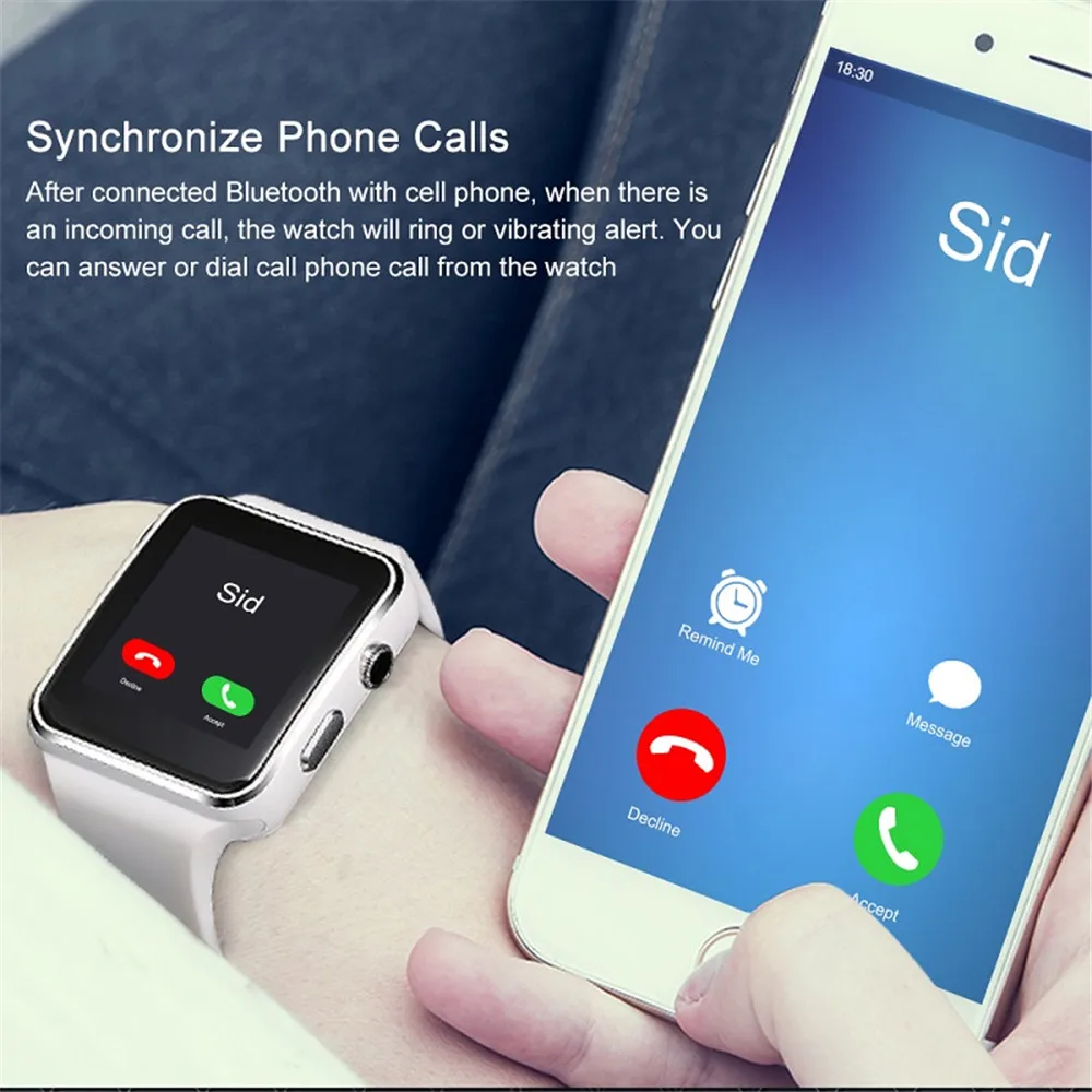 X6 Bluetooth Смарт часы Спорт Шагомер Smartwatch с камерой поддержка SIM TF карта Whatsapp Facebook для мобильного телефона