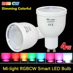 Milight 2,4 г GU10 4 Вт Беспроводной красочные светодиодный RGBCW (RGB + холодный белый) RGBWW (RGB + теплый белый) светодиодный Smart лампы