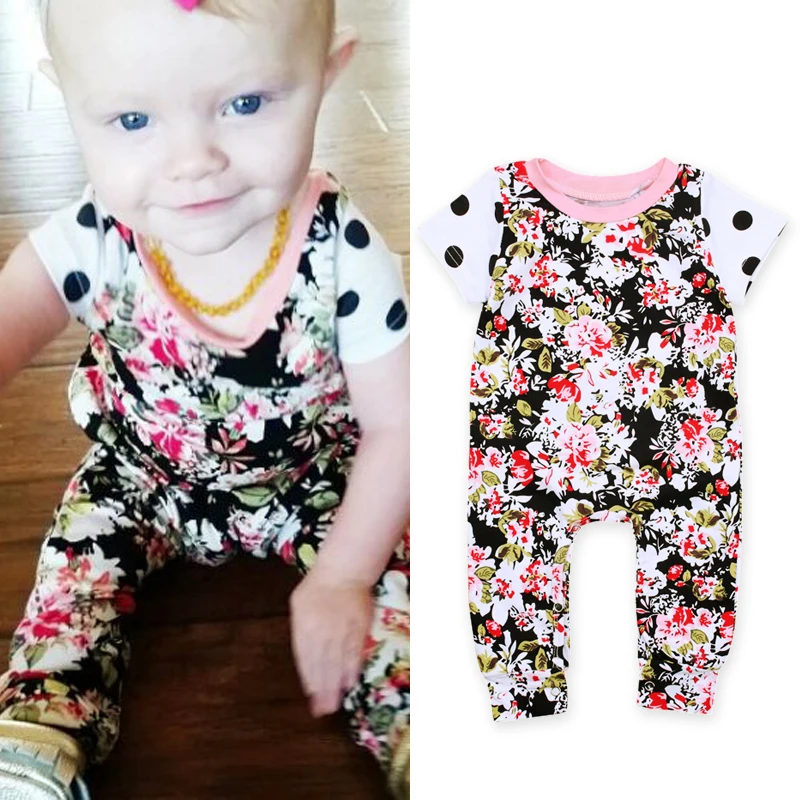 

Summer Casual Newborn Kids Infant Baby Girls Floral Ruffled Romper Sleeveless Floral Jumpsuit Outfit Clothes Baby Girls Romper