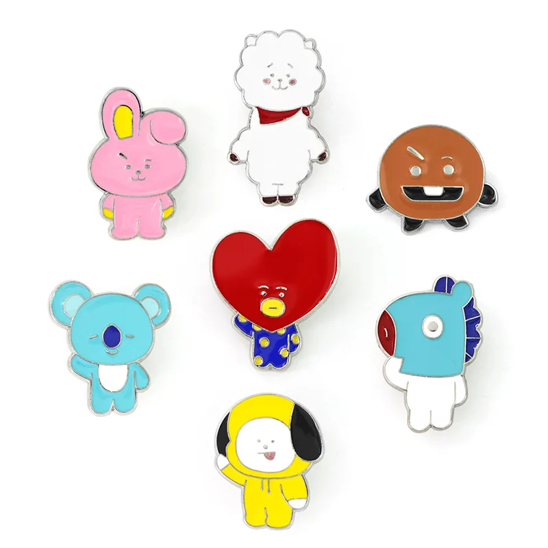 

Cartoon brooch RJ Shooky Mang Chimmy Koya TATA Cooky cute funny metal brooches men women jewelry novelty personalized broschen