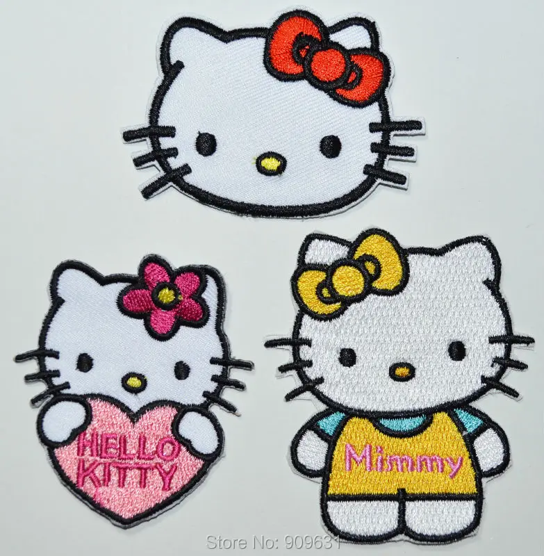 Hot ! Free shipping ! 3 kinds of Hello Kitty iron on applique patch or