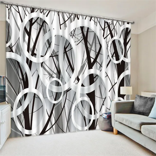Black White Circle Blackout Curtains For Bedding Room Living Black White Circle Blackout Curtains For Bedding Room Living D Cortinas Para Sala Tapestry
