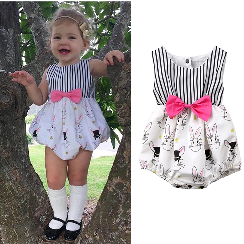 Newborn Baby Girls Rompers Clothing Infant Cartoon Print Romper One