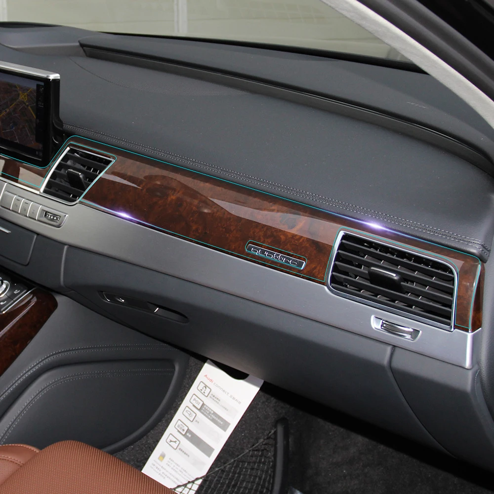 For Audi A8 A8L 2012-2018 Center Control Console Gear Shift Panel Car Interior Invisible Bra Protective Film Car Sticker Decal