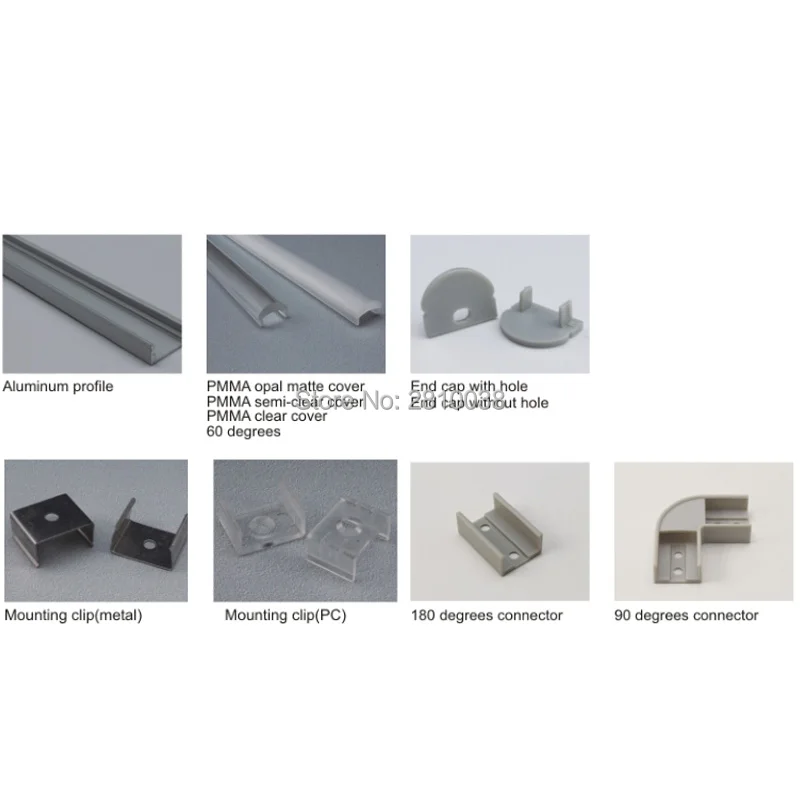 10 x 1M Sets/Lot Anodized Aluminium led housing and U type led strip ceiling lighting for recessed wall or ceiling lights