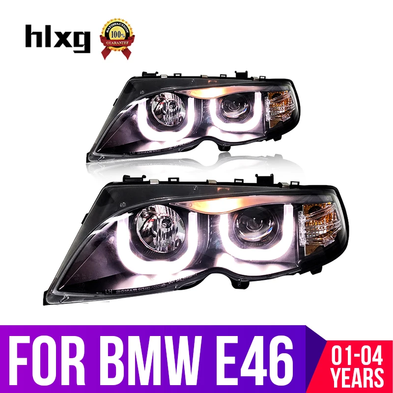 Hlxg автомобиля светодио дный фар для сборки BMW E46 2001 2002 2003 2004 HID грыжи фары DRL дневные