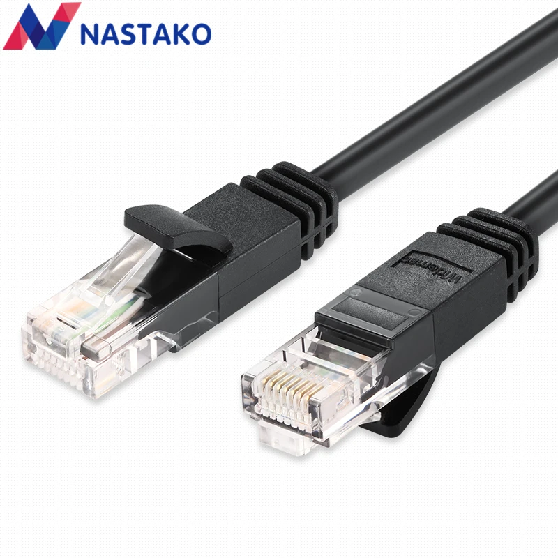 

NASTAKO rj45 CAT6 Cat6a Cable Flat UTP Ethernet cat 6 Network Cable RJ45 LAN Cable Networking Cord Black 1M 1.8M 3M 5M