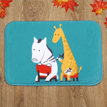 

Design Zebra giraffe Home Door Front Non Slip Mat Carpet 40x60cm Entrance Doormats Living Room Bedroom Floor Mats Kitchen Rugs