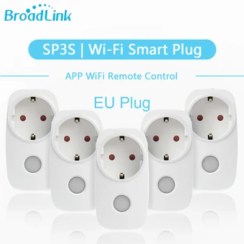 

Broadlink Original WiFi Switch SP3S Smart Socket Work for ALexa Google Home 1/2/3/5Pcs EU Plug Outlet Automation Remote Control