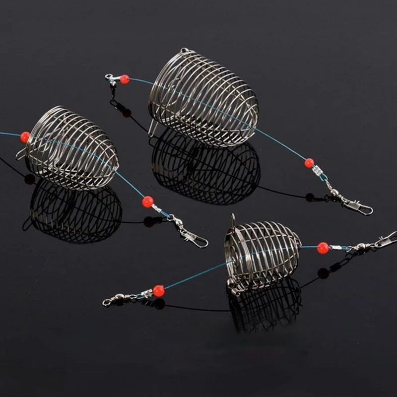 

10pcs Outdoor Stainless Steel Fishing Wire Bait Fishing Lure Trap Cagge Basket SMN88