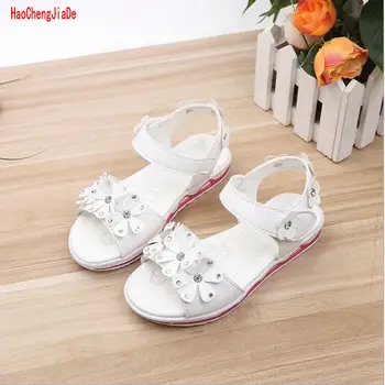 

Lovely Flower Girls Sandals 2018 New Child Roman Princess Shoes Children Non-slip Shoes Pupils Summer Soft bottom beach sandals
