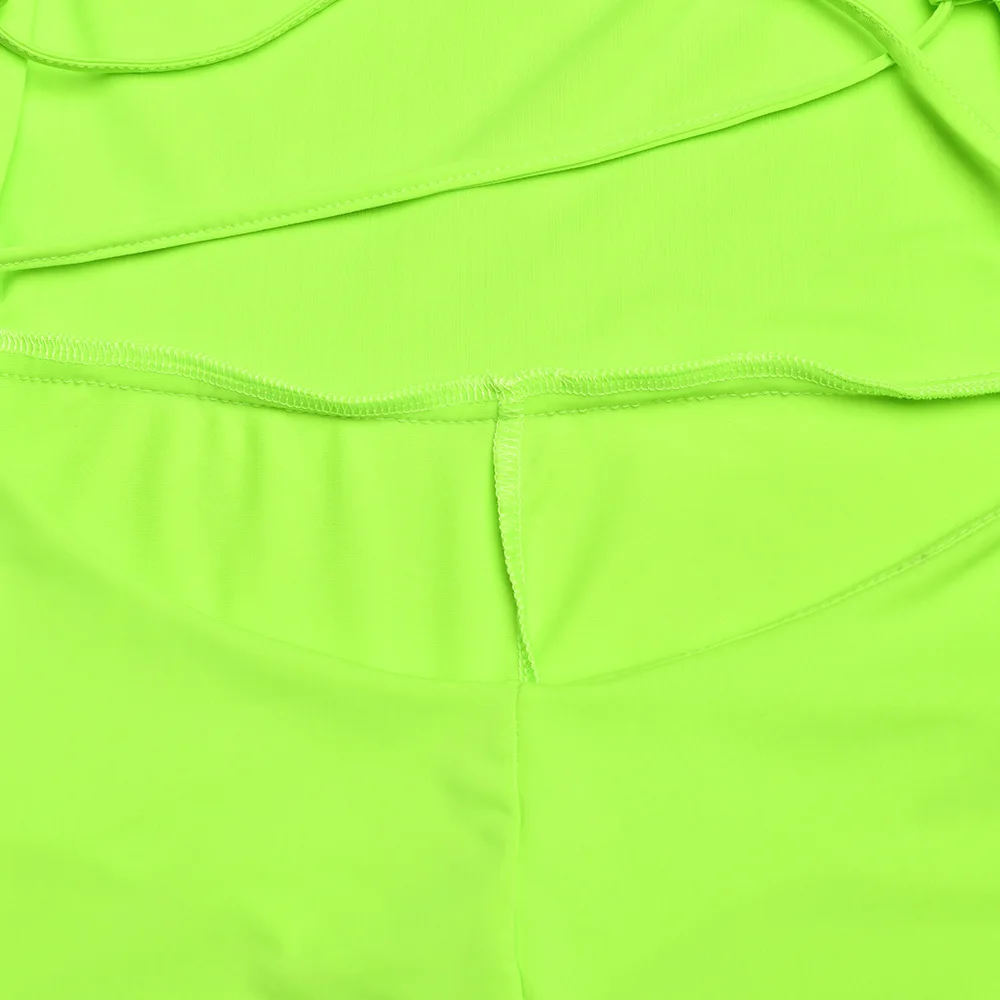 Бинты спинки Сексуальная неоновый зеленый Боди шорты боди женские комбинезон macacao feminino Комбинезоны тела mujer летние