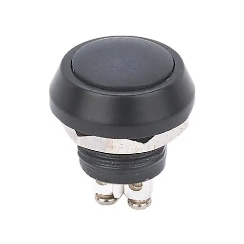 

12mm black push button electric switch Zn-Al. alloy with screw terminal