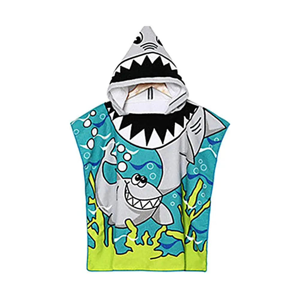 Одежда с героями мультфильмов, банное полотенце-накидка, детское пляжное полотенце из микрофибры, пляжный плащ с капюшоном и принтом, аксессуары для плавания, милое полотенце