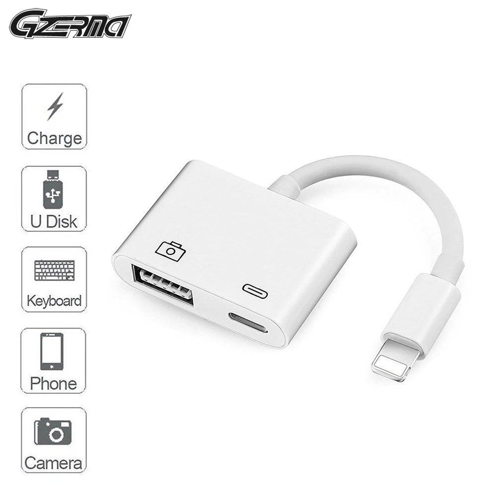 

For Lightning to USB Camera Reader mutifunction Adapter OTG Data Charging Cable For iPhone X 8 7 6 5 plus