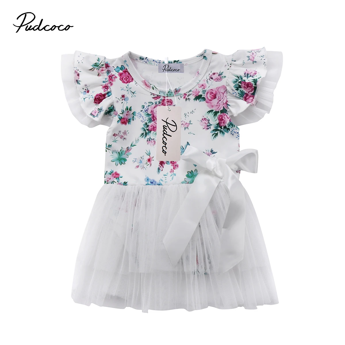 

Fashion Newborn Toddler Bow Flower Toddler Girl Dress Toddler Baby Princess Party Wedding Dresses