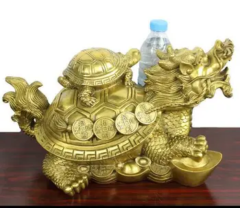

14" China Feng shui Dragon Turtle Bronze Statue