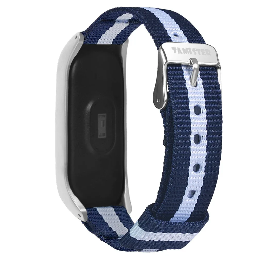 

Luxury Nylon Ultrathin Metal Wristband Strap Watch Band For Xiaomi Mi Band 4 #C
