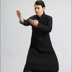 Ретро Китайский мужской Халат Hanfu Китайский стиль куртка мужская костюм Hanfu платье осень кунг-фу стиль