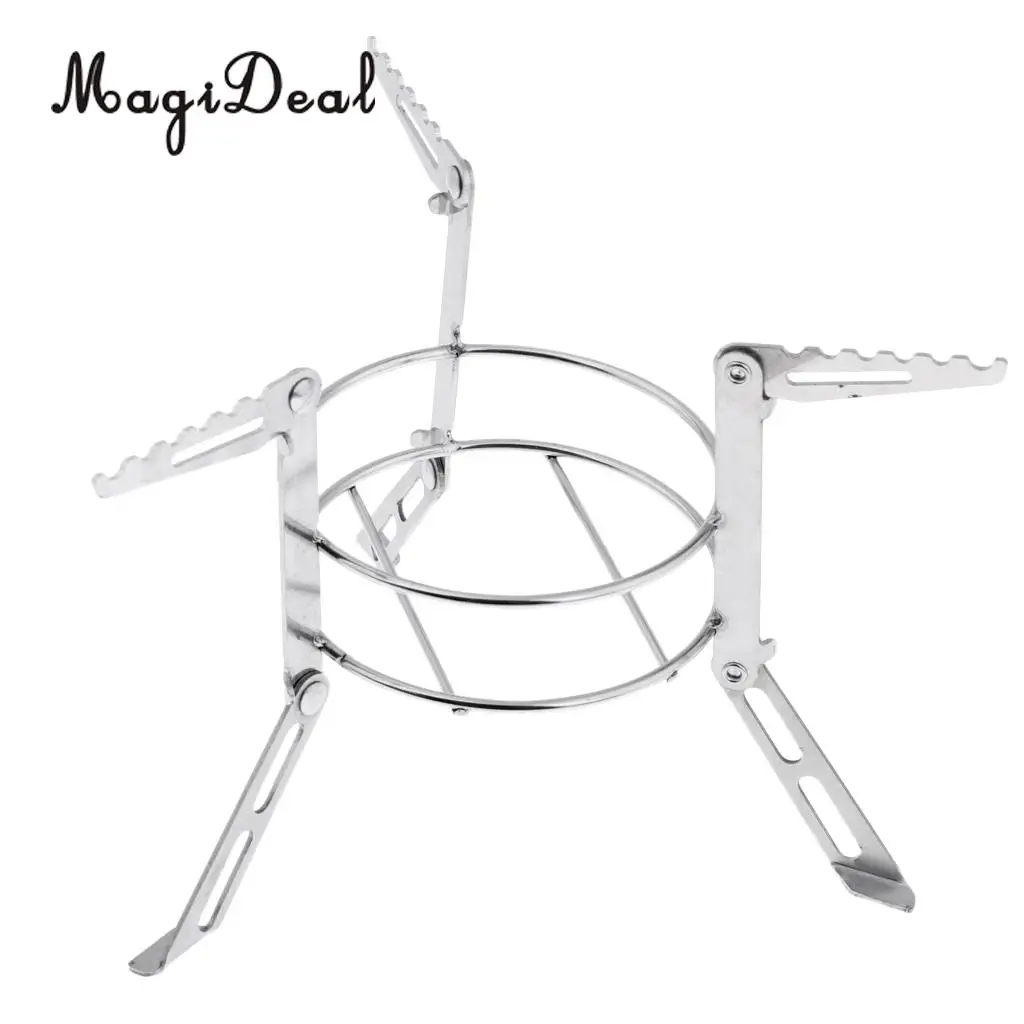 Folding Alcohol Stove Stand Rack Spirit Burner Base Bracket Stainless Steel