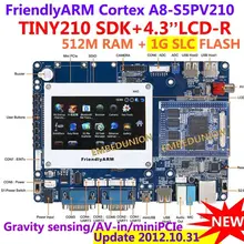 Free shipping FriendlyARM S5PV210 A8 Development Board,TINY210 SDK+4.3 inch Resistance Touch Screen,512M RAM+1G Flash,Android