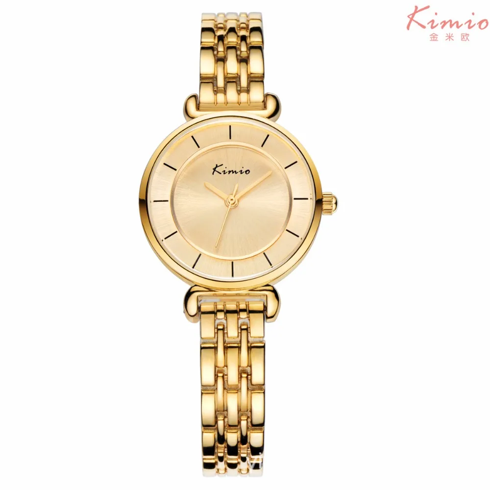 

KIMIO Simple Small Double Dial Gold Bracelet Quartz Watches Women Fashion Watch 2017 Brand Ladies Watch Wristwatch montre femme