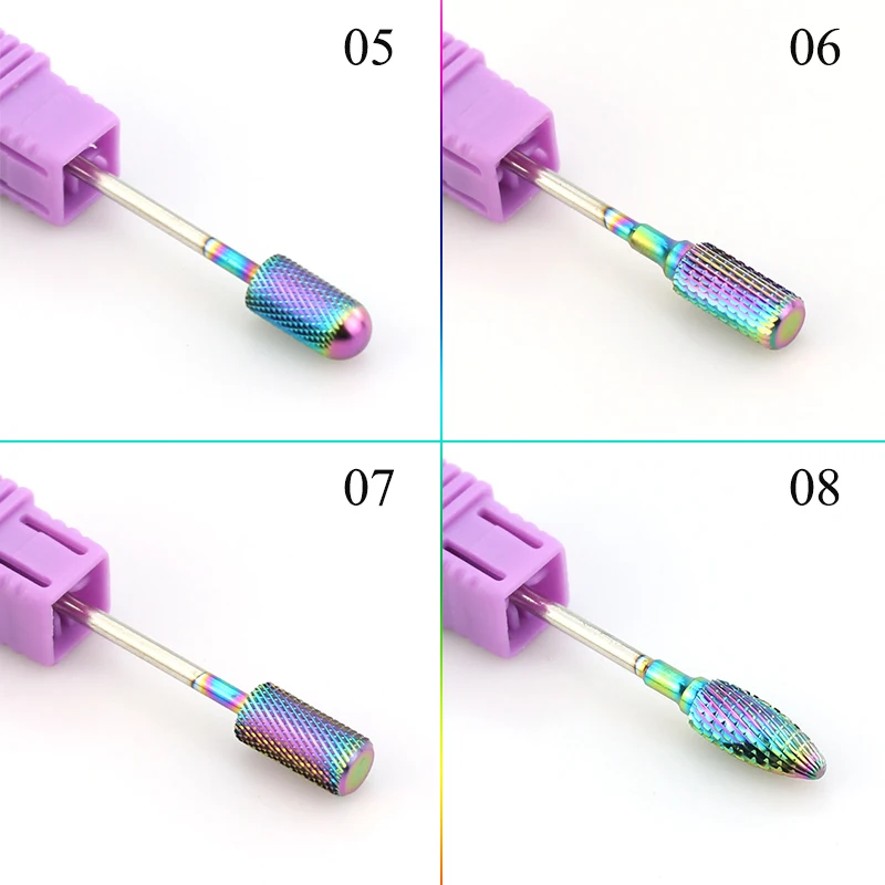 1 шт. радужные карбидные сверла для ногтей для машины роторные кутикулы чистые фрезы Фрезы для педикюра Инструменты для дизайна ногтей аксессуары