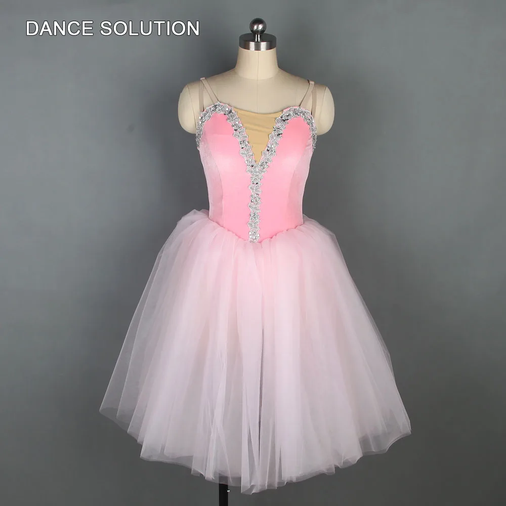 Танцевальное решение для взрослых девочек, длинное балетное танцевальное платье-пачка, трико, бархатный лиф с романтической длинной юбкой-пачкой, 6 цветов, 19831