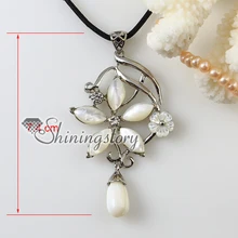 Цветок белый oyster shell горный хрусталь серебро колье с покрытием Подвески 2013 дешевые модные ювелирные украшения