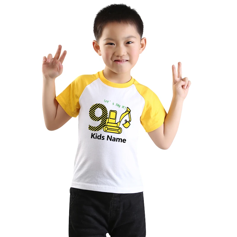 Желтая рубашка для мальчиков хлопковые детские топы для девочек, детская одежда с буквенным принтом очень мягкий детский наряд для мальчиков на день рождения РУБАШКА УНИСЕКС - Цвет: Yellow-09