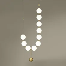 Роскошная простота жемчужное ожерелье лобби люстра стекло искусство Освещение Гостиная модель выставочный зал личности лампы пузыри