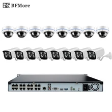 BFMore 16CH 1080P 48V POE NVR комплект 2.0MP система видеонаблюдения 16 шт. POE ip-камера Onvif P2P для наружного/внутреннего наблюдения FTP