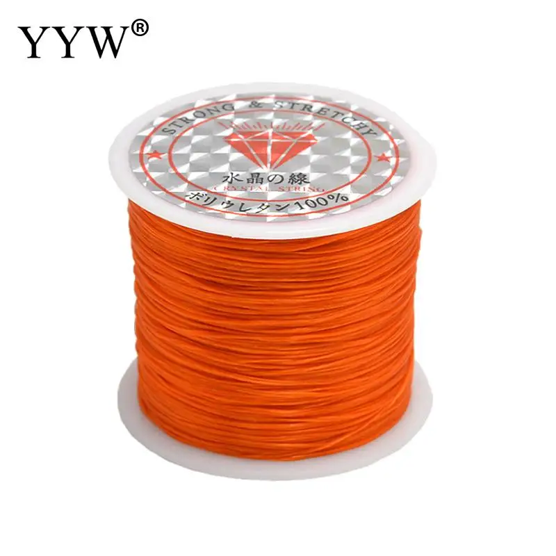 50 м 0,8 мм красочные кристаллы бисер эластичный шнур для самостоятельного изготовления ювелирных изделий проволока для браслетов рыболовная нить веревка - Цвет: orange red