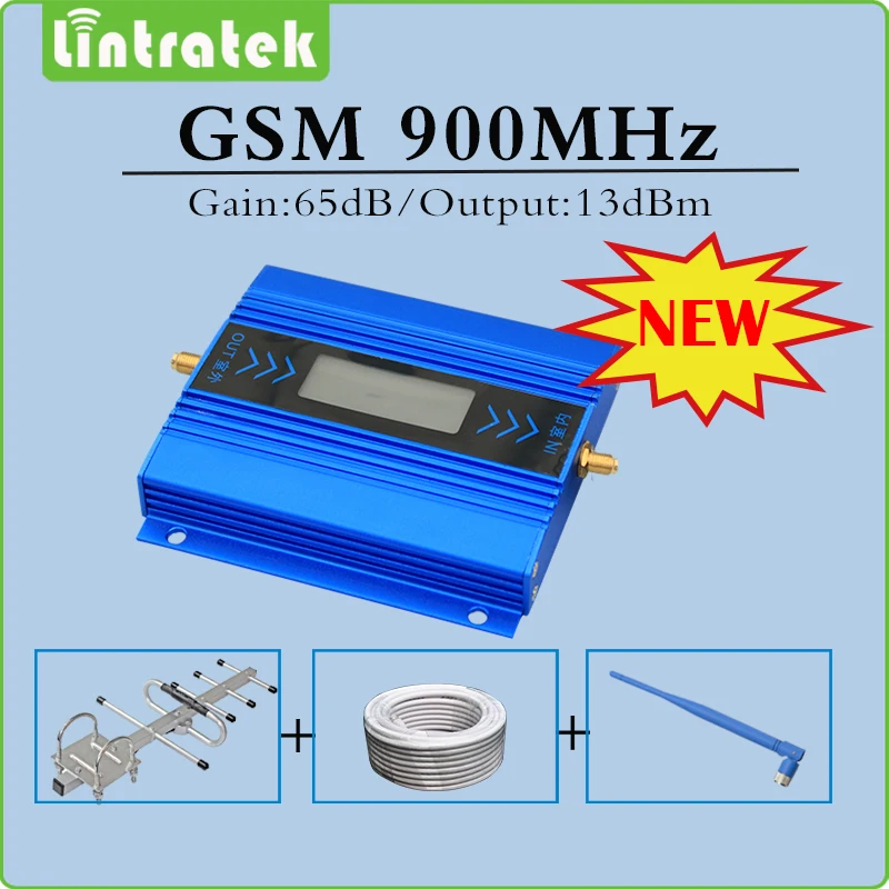 GSM Repeater Mini Gain 65dB GSM 900MHz Signal Booster Amplifier full set with Yagi antenna indoor